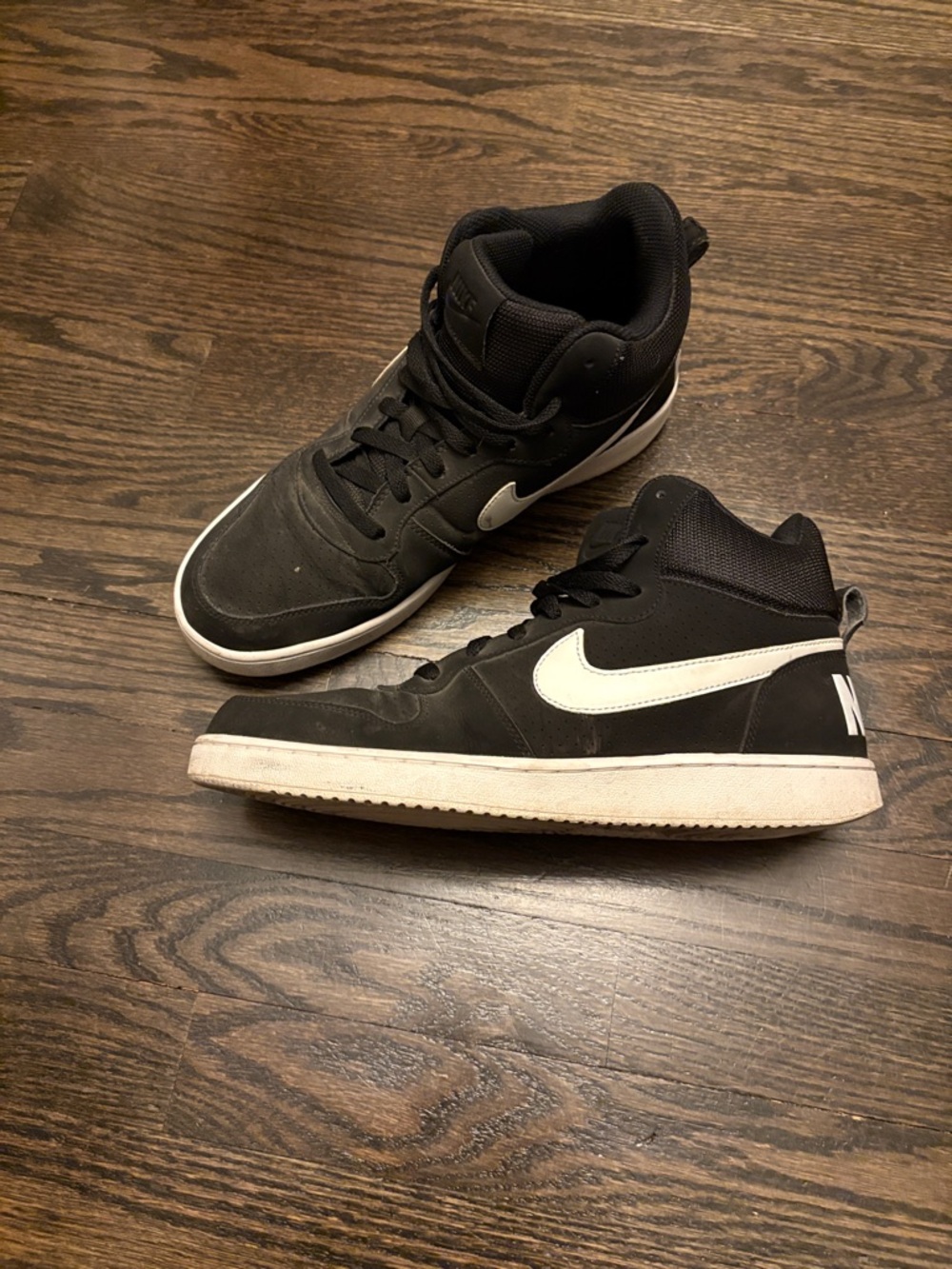 Nike Kids Black Sneakers with White Swoosh